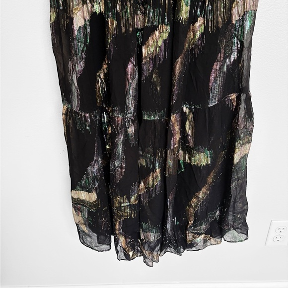 Shoshanna Midnight Atly Puff Sleeve Shimmer Maxi Dress - Picture 10 of 10